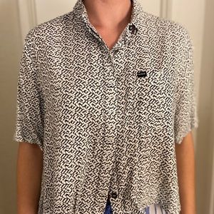 Hurley black and white button up